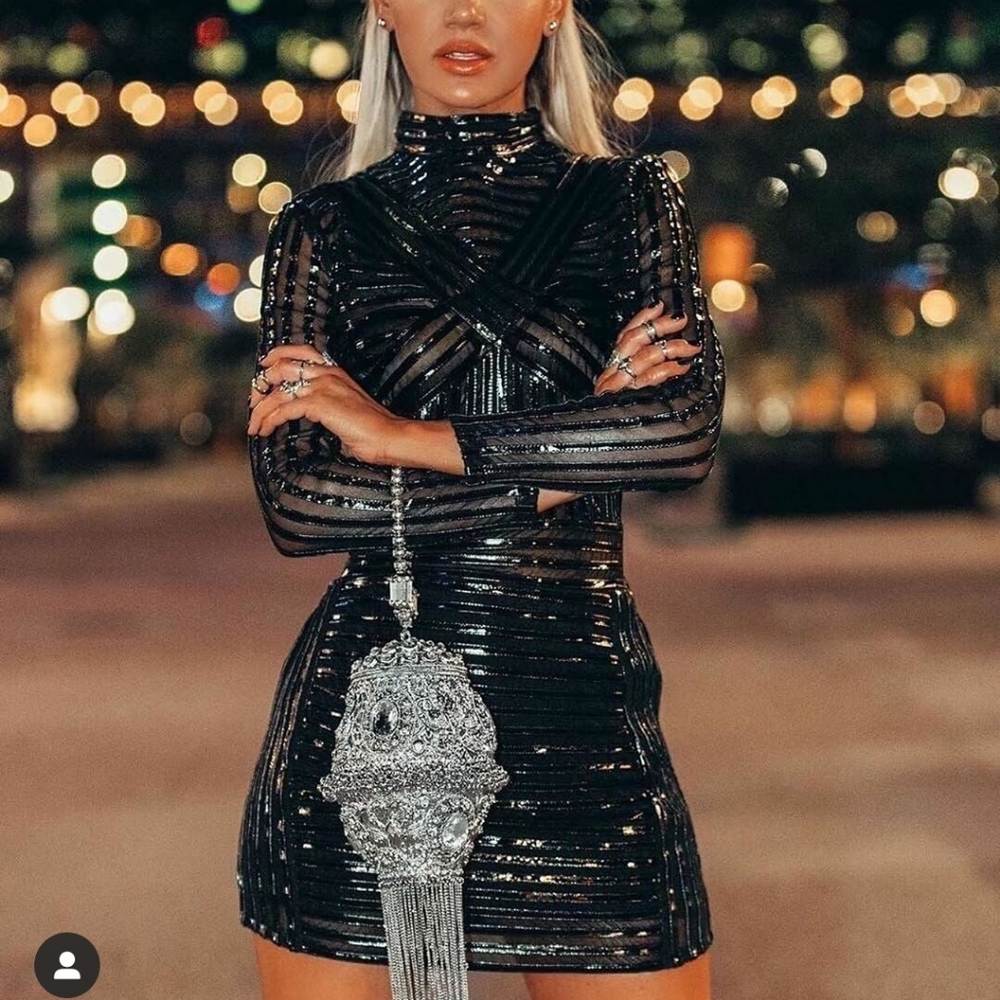 Catwalk connection black mini dress size med